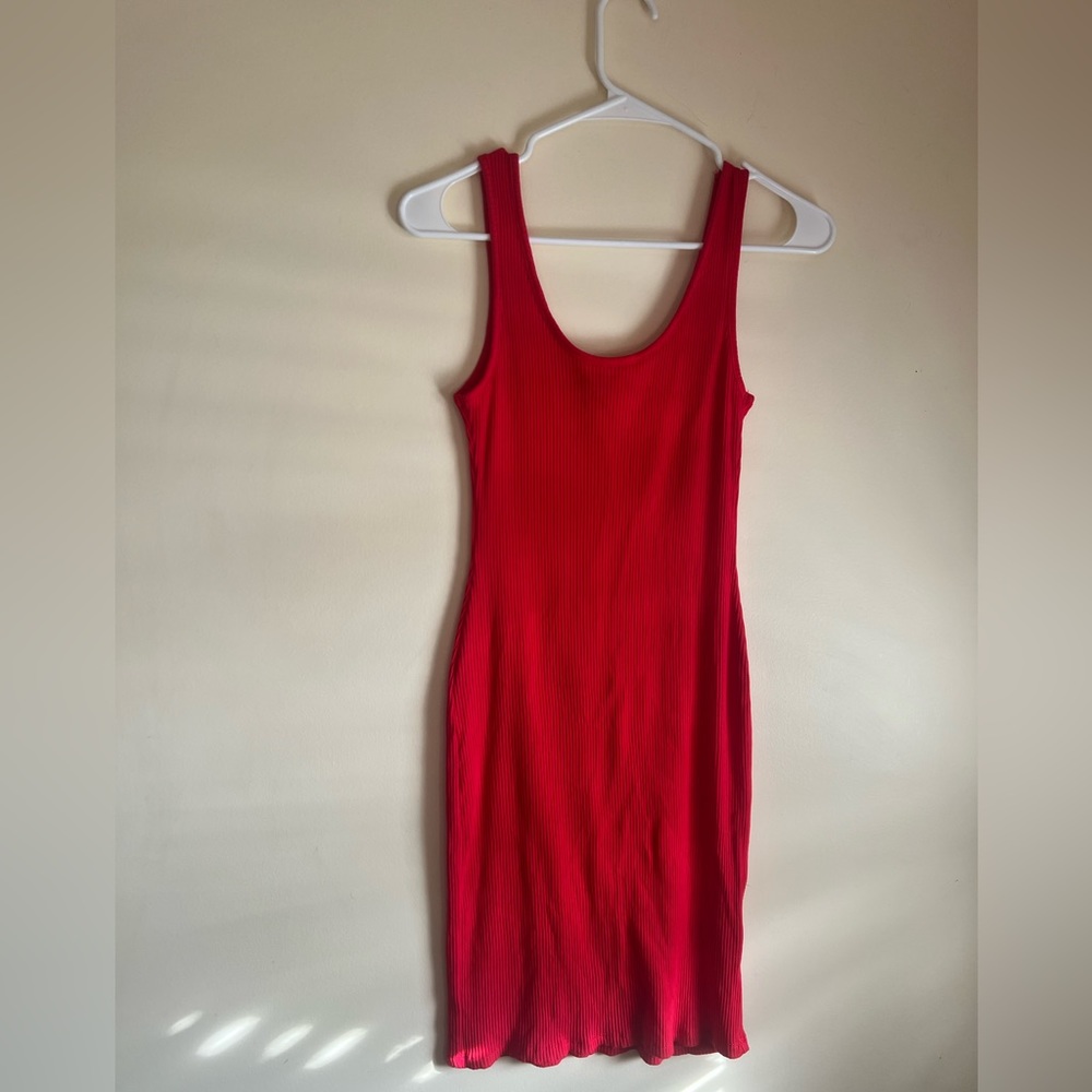 NWOT Red Ribbed Dress